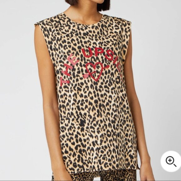 Anthro The Upside Leo Love Leopard Muscle Tank - Picture 1 of 7